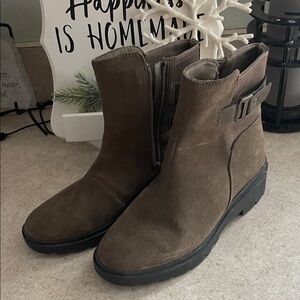 Sage Green Brownish Suede Ankle Boots light weight
